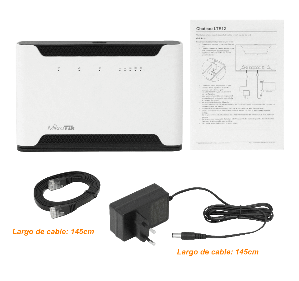 Router Dual-Band con Soporte LTE CAT12 y 5 Puertos Gigabit, MikroTik Chateau LTE12 6