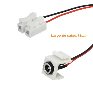 Keystone Jack K2155 Hembra 5,5x2,1mm con Cables de 13cm y Regleta 2P