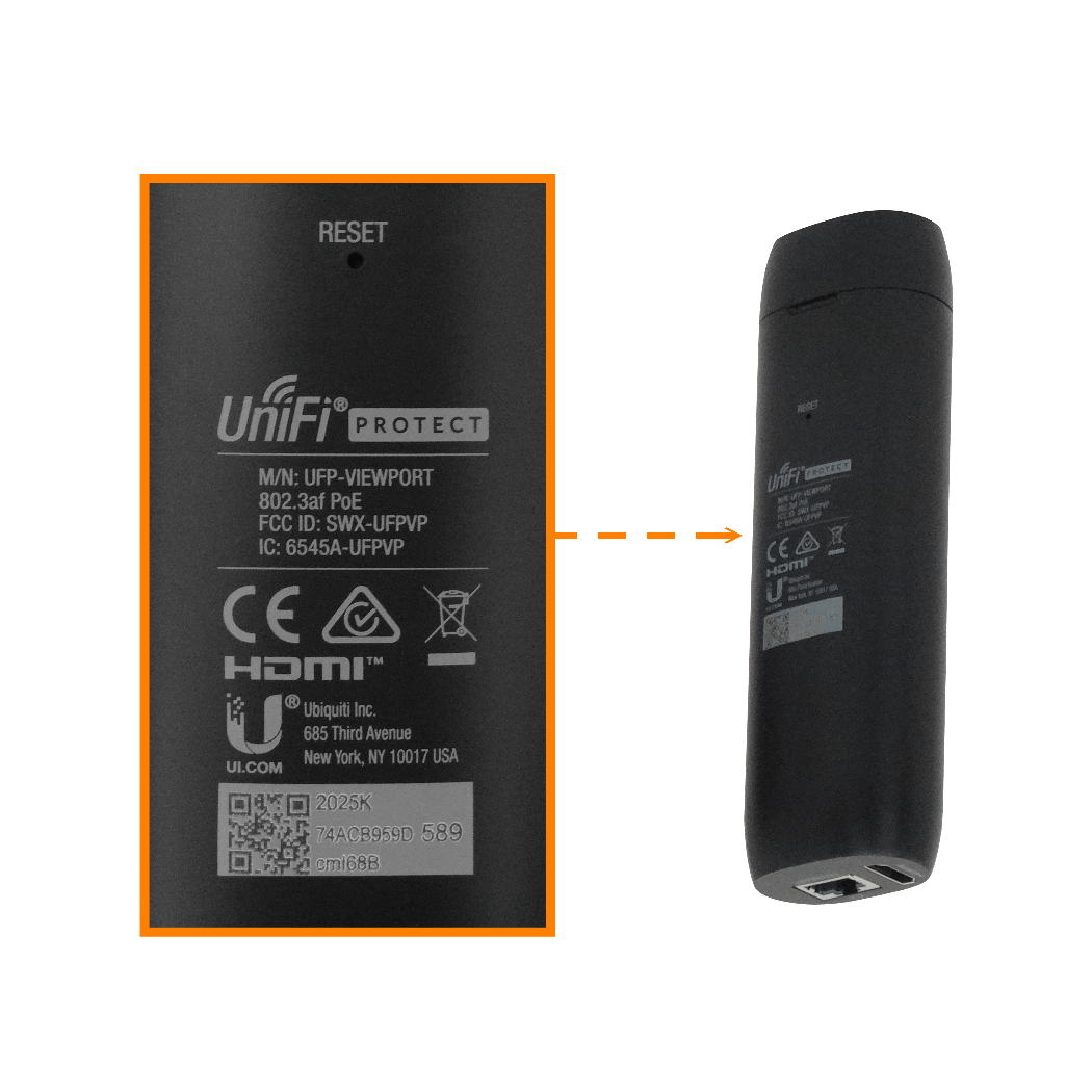 Monitor HDMI Ubiquiti UniFi Protect ViewPort 4K30 PoE visión hasta 16 cámaras 6