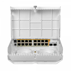 Switch MikroTik NETPOWER-16P, 16 Puertos 1G PoE++, 2-SFP+ 10G, CRS318