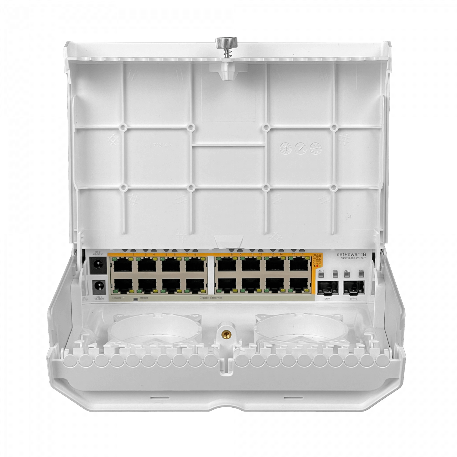 Switch MikroTik NETPOWER-16P, 16 Puertos 1G PoE++, 2-SFP+ 10G, CRS318 9