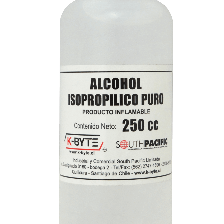 Botella 250ml Alcohol Isopropilico 1/4Lt para Limpieza 1