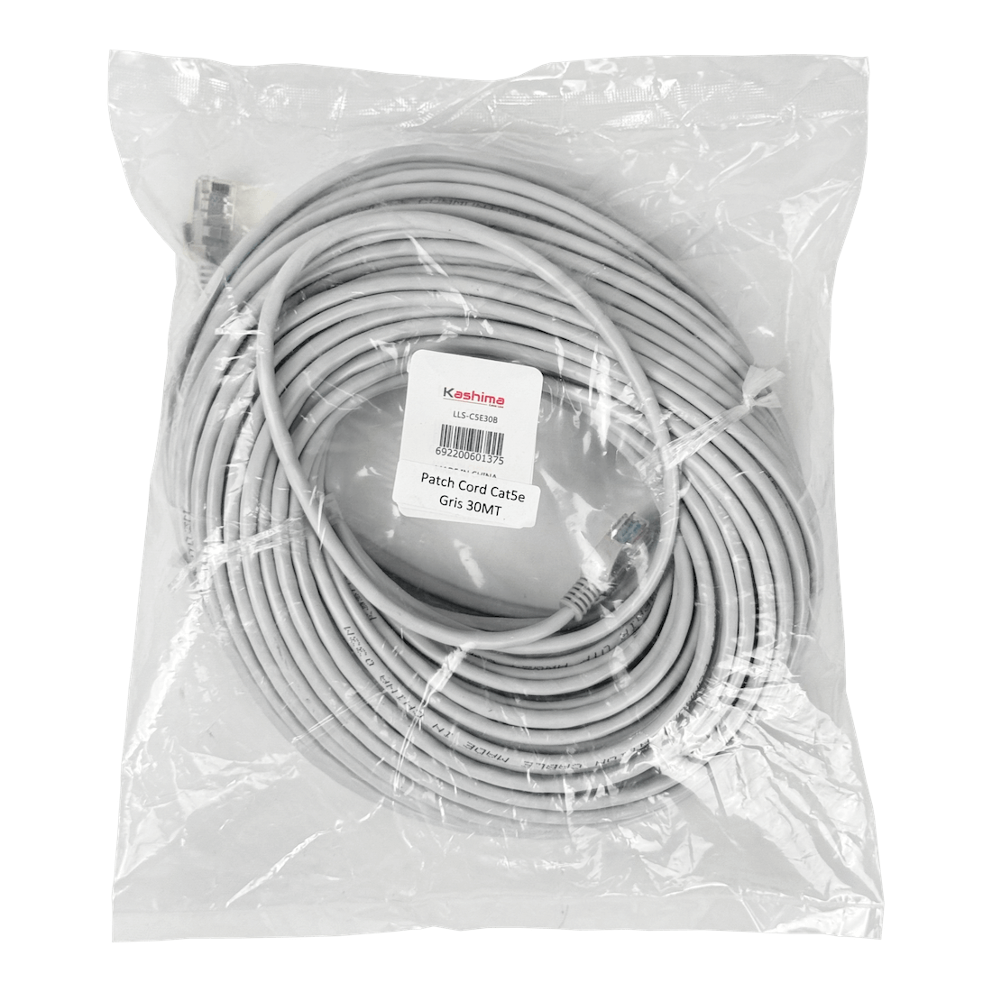 Cable Patch Genérico Cat5e 30mt Gris CCA Inyectado 4