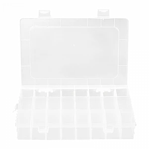 Caja c/Tapa 190x125x35mm Transparente Organizadora 24-Modular