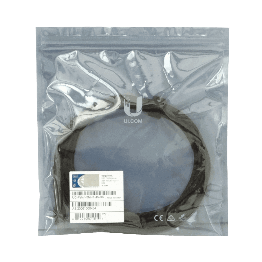 Cable Patch Cat6 Ubiquiti RJ45 Negro 3m 1