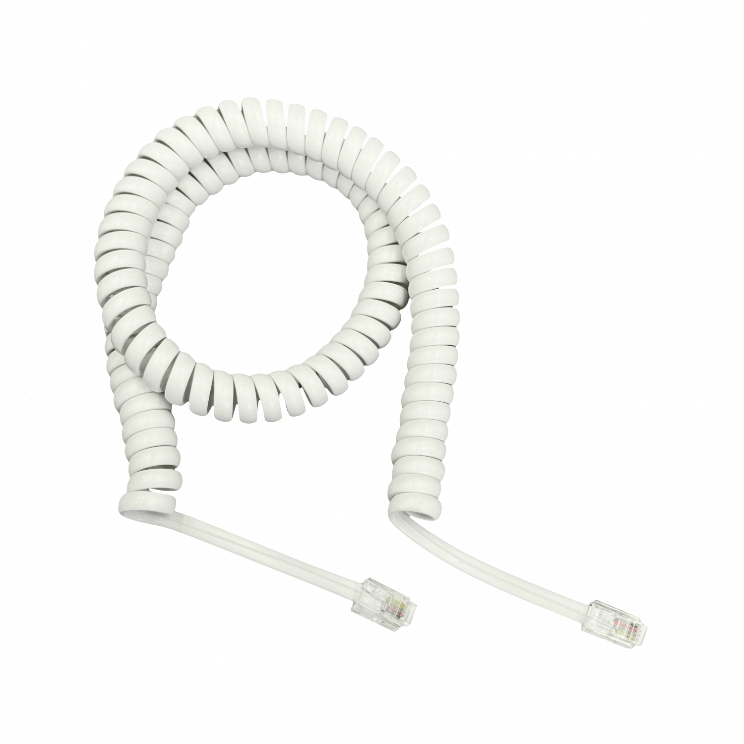 Cable Auricular MACROTEL 4P 4C-7.7mm,  3 Metros, Color Blanco 2