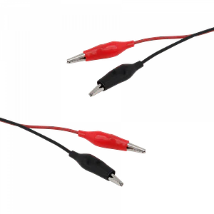 Cable con Pinzas Rojo/Negro 1m (2 Unidades)