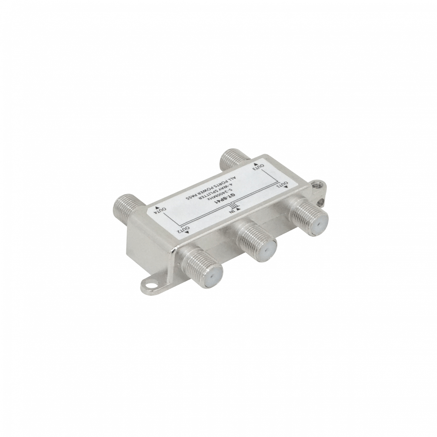 Divisor Coaxial 1x4 F-H a F-H, 5-2400MHz, Splitter TV Satelital GT-SP41 1