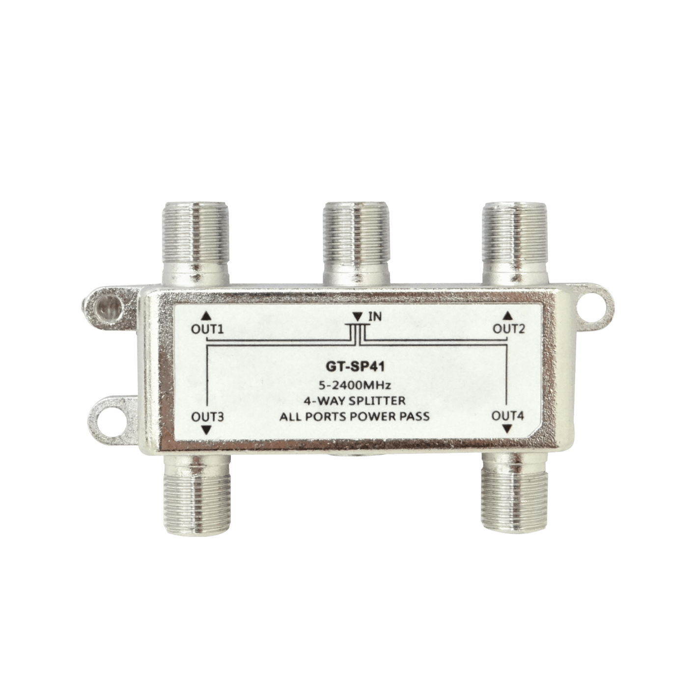 Divisor Coaxial 1x4 F-H a F-H, 5-2400MHz, Splitter TV Satelital GT-SP41 3