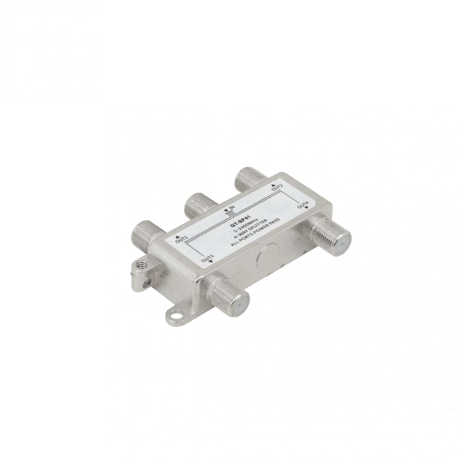 Divisor Coaxial 1x4 F-H a F-H, 5-2400MHz, Splitter TV Satelital GT-SP41 4