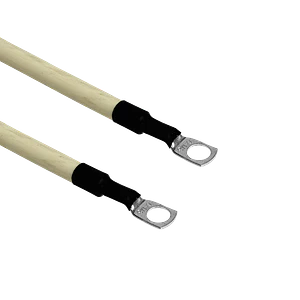 Cable 50cm 21,2mm2 4AWG Blanco 8mm-Diametro-Conector 0,5mt