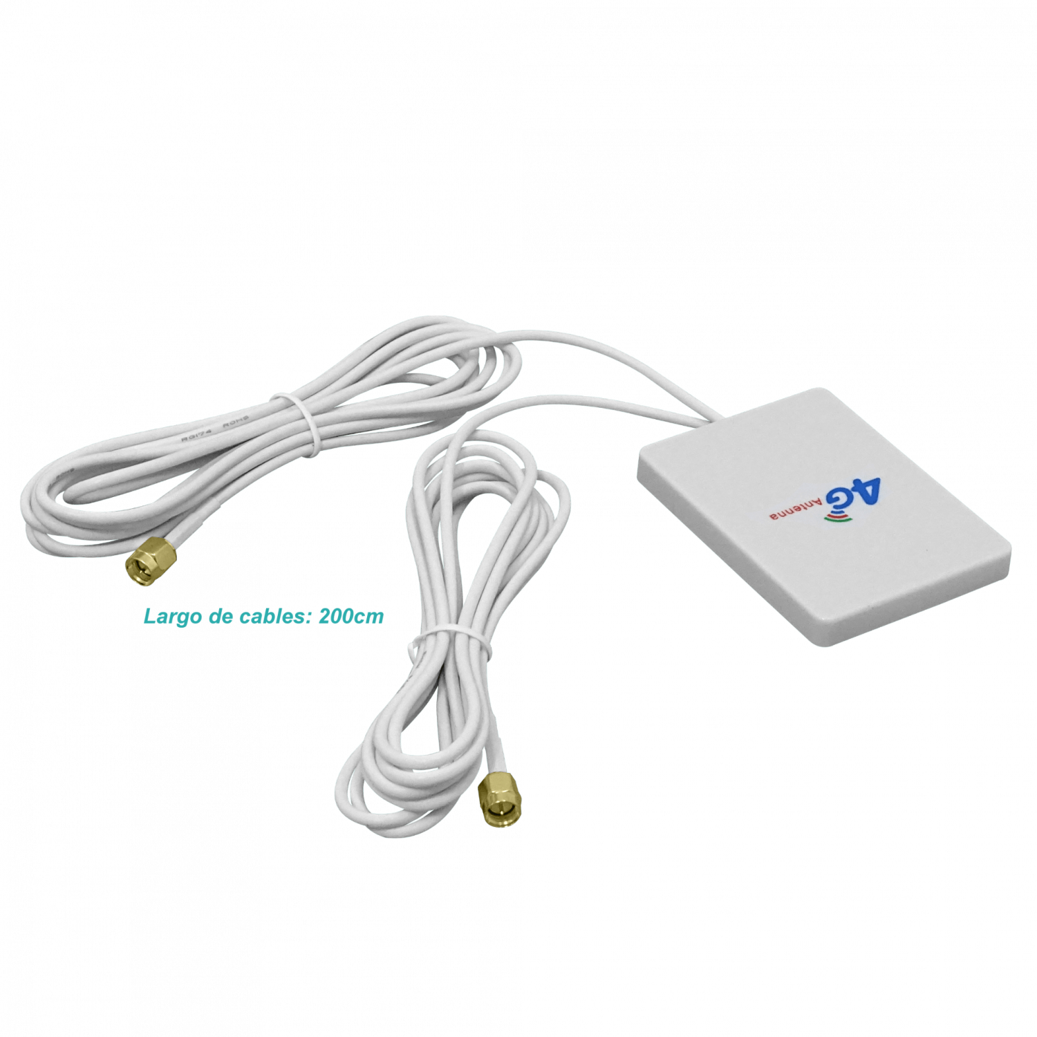 Antena 2x2 SMA-M, 10dBi, 791-2690MHz, 0.8-2.7GHz, 2m Cables (52x73mm) 2