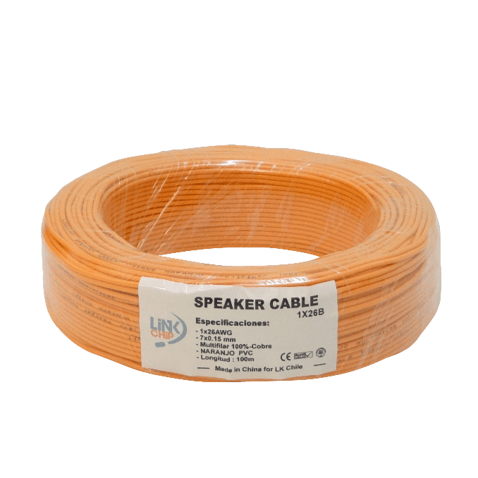 Cable Conductor Naranjo 1x26AWG Cobre 0,13mm² Aislado PVC 100m 1