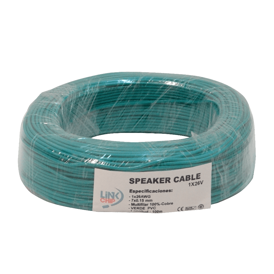 Cable Conductor Verde 1x26AWG Cobre 0,13mm² Aislado PVC 100m 1