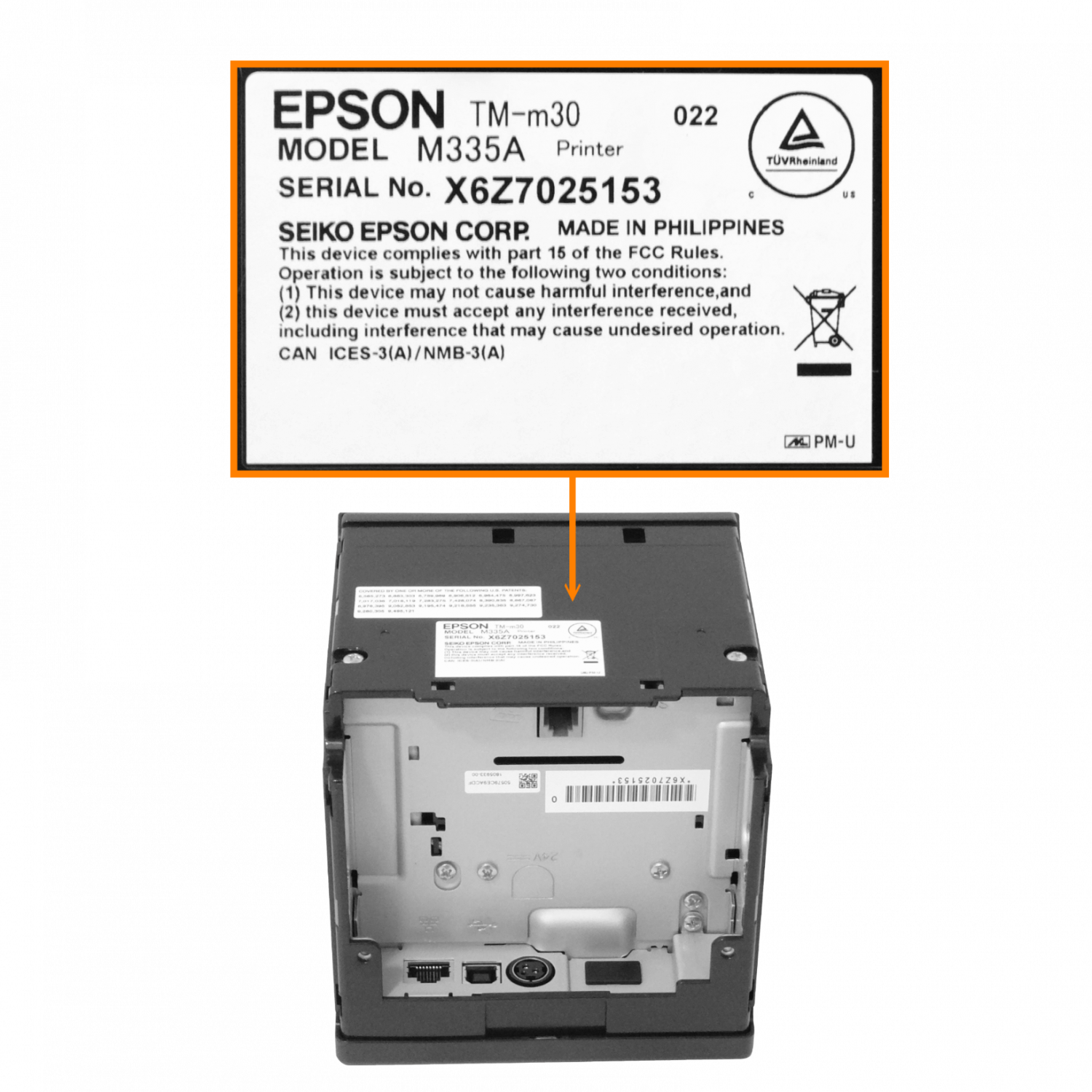 Impresora Térmica Epson TM-M30II Negra 203 DPI Ethernet/USB para TPV 8