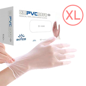 Guantes PVC Blanco Desechables Talla XL (50 pares, 100 unidades)