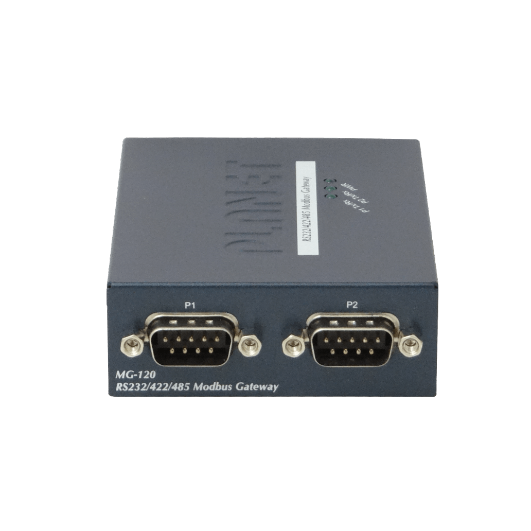 Transceptor Modbus RS232/422/485, 2 DB9, Ethernet 5VDC, PLANET MG-120 3