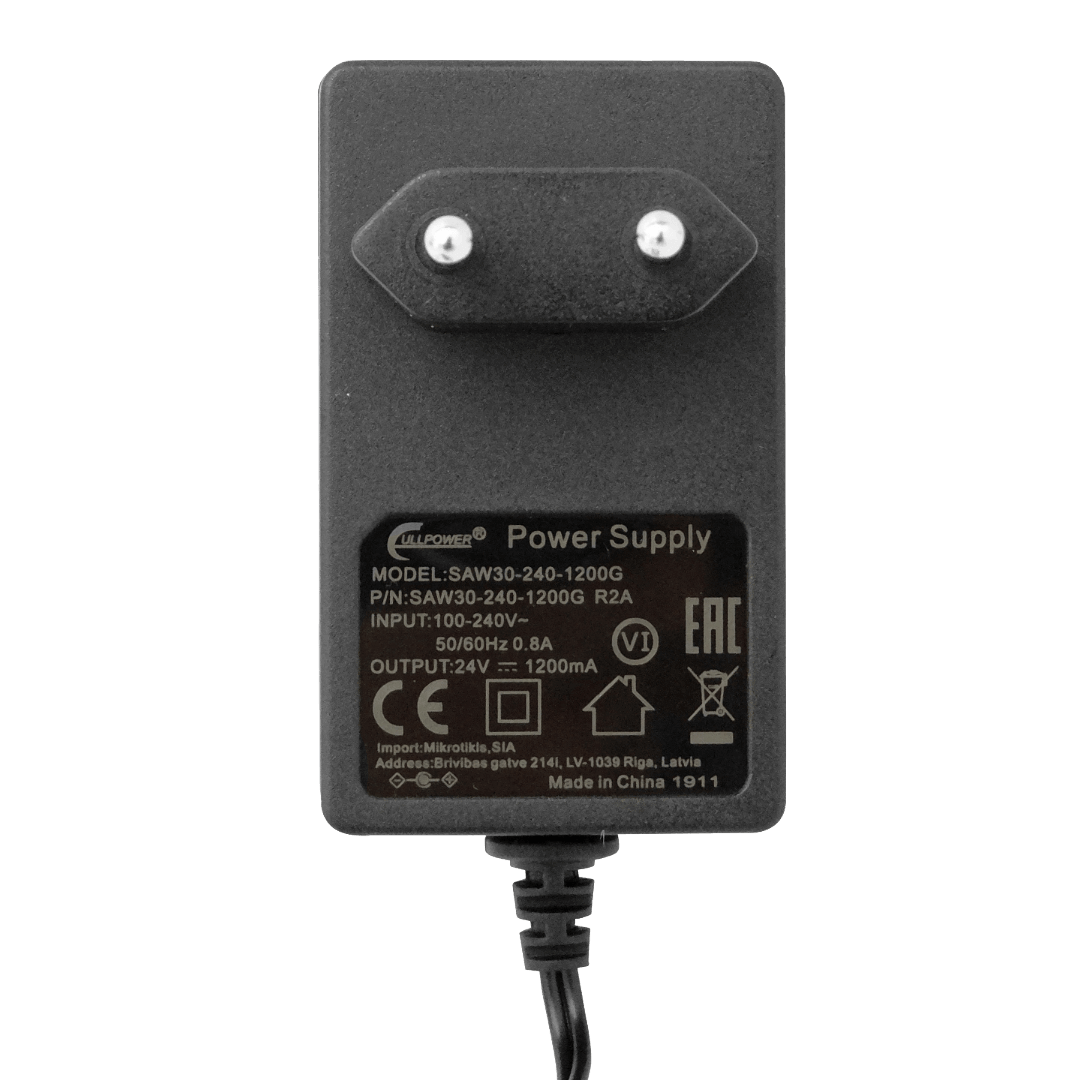 Fuente de Poder MikroTik F24-W29A - 24VDC 1.2A 29W con Conector 5.5x2.1mm en Ángulo Recto 3