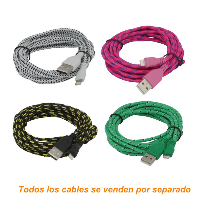 Cable USB Lightning 3mt A-Macho 300cm Colores Lighting 2