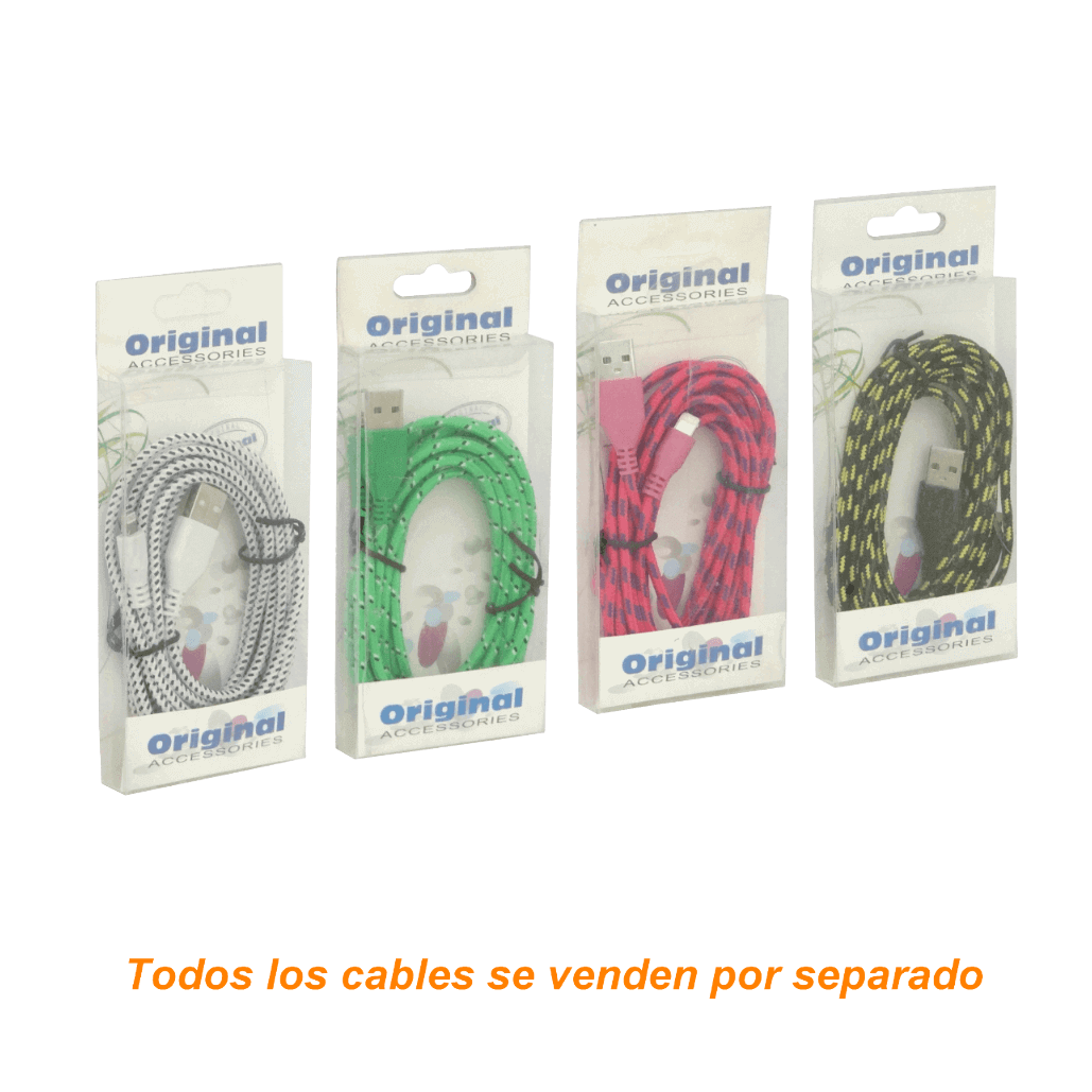 Cable USB Lightning 3mt A-Macho 300cm Colores Lighting 3
