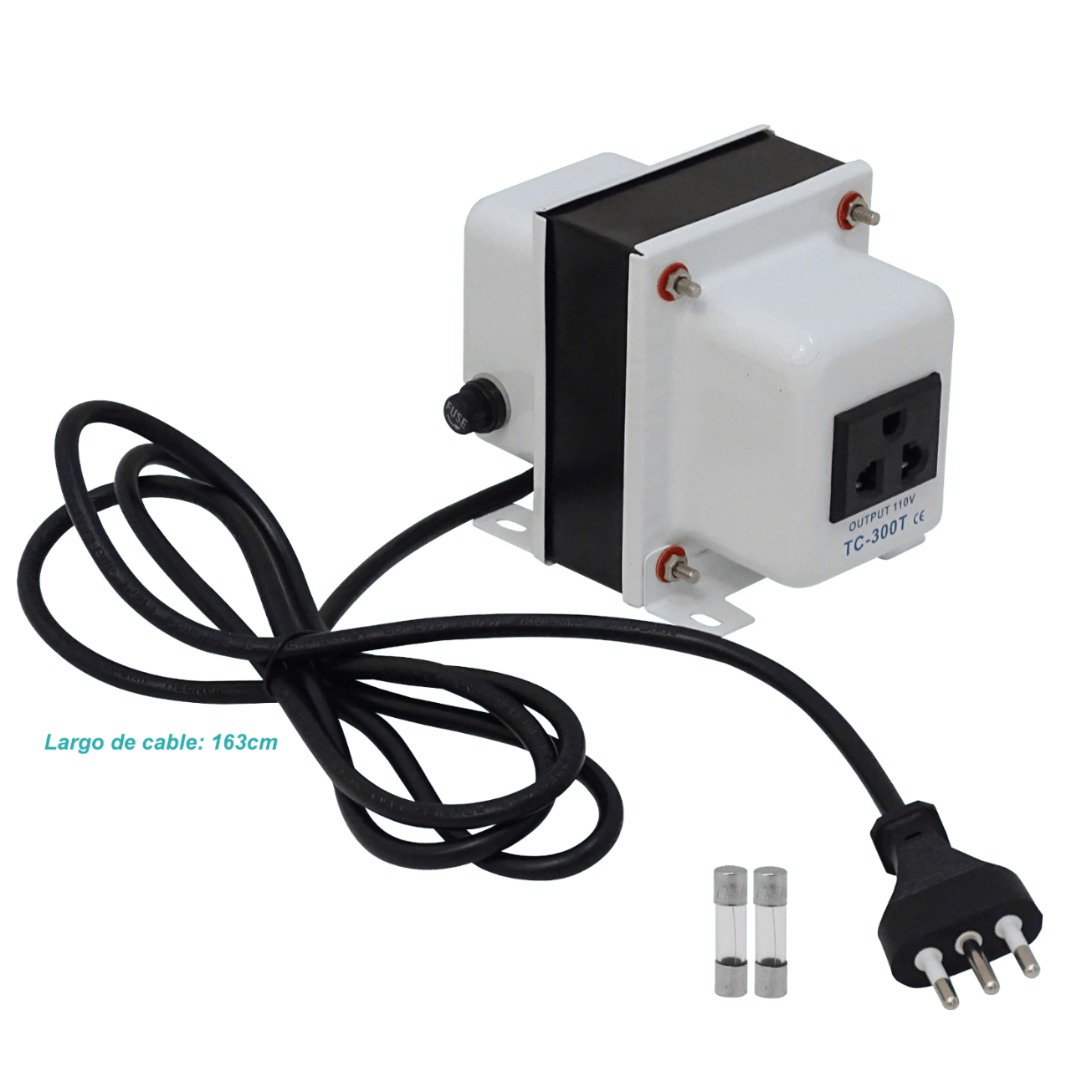 Trasformador 300W MACROTEL, 110V-220VAC, Fusible-5A, Trafo 3