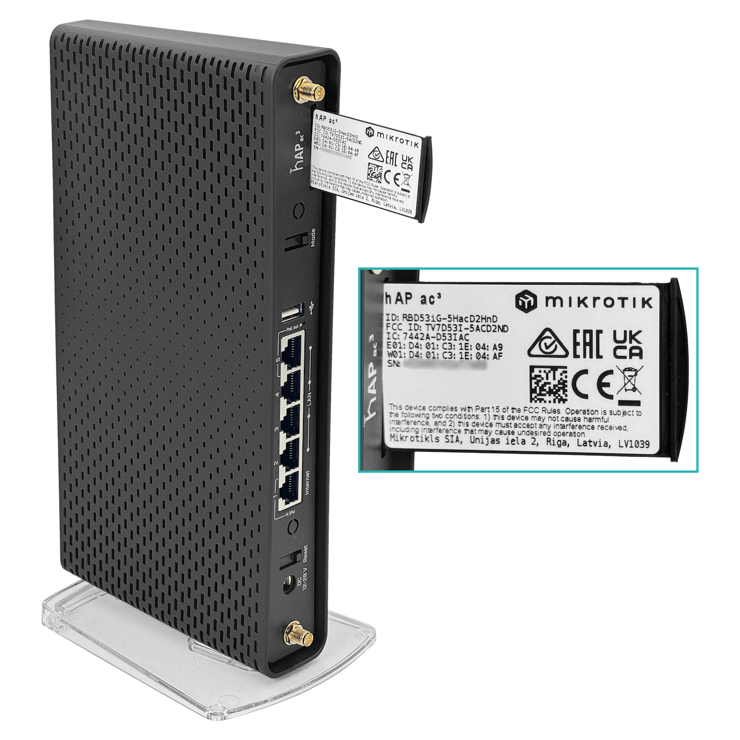 Router Inalámbrico MikroTik hAP ac³ - Doble Banda con 5 Puertos Gigabit 2