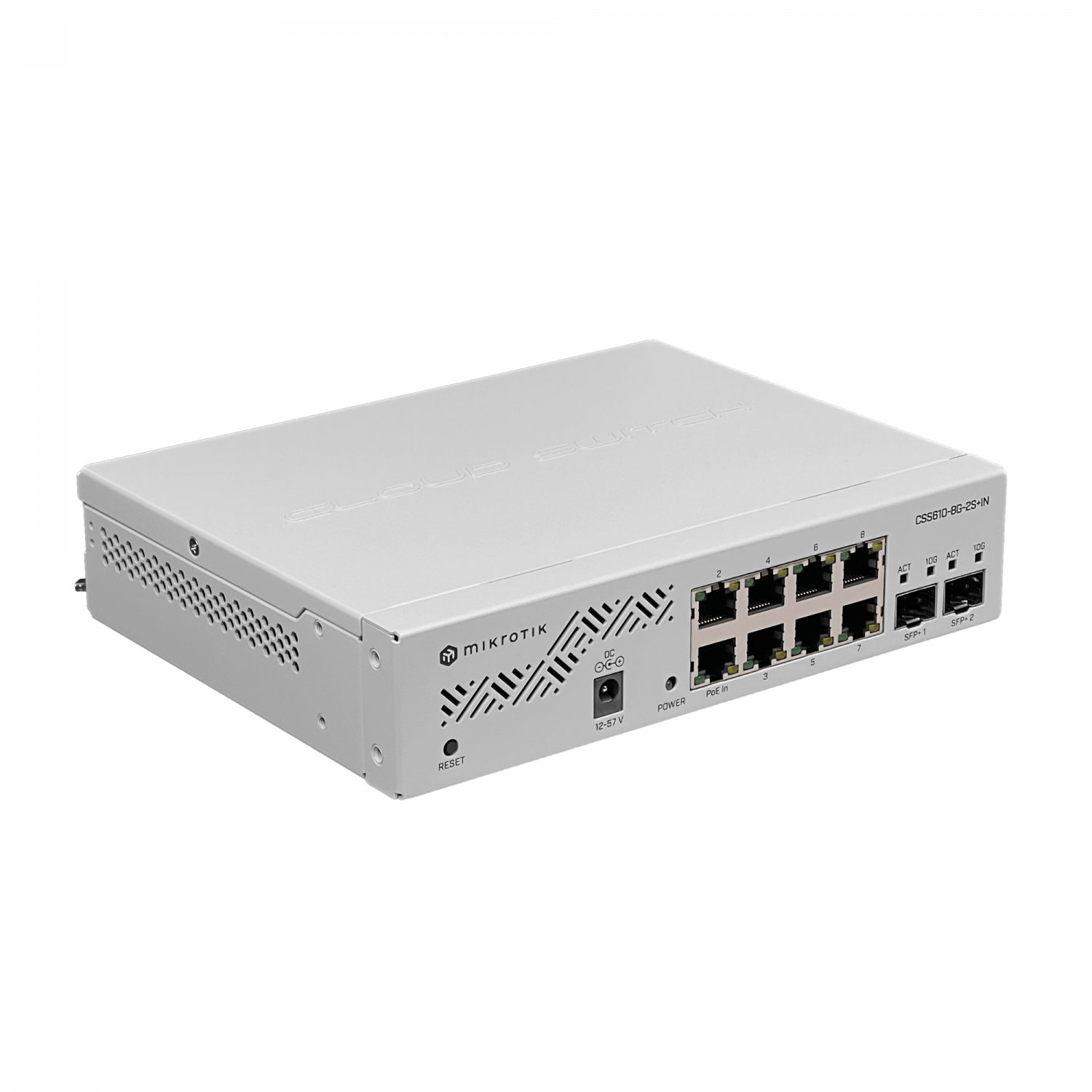 Switch MikroTik CSS610-8G-2S+IN, 8 Puertos 1G, 2-SFP+ 10G, PoE-in, SwOS-Lite, Rackmount 5