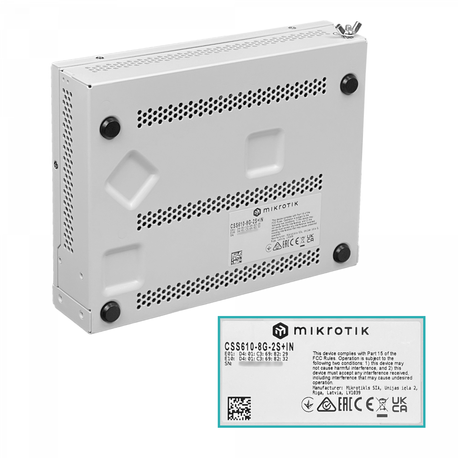 Switch MikroTik CSS610-8G-2S+IN, 8 Puertos 1G, 2-SFP+ 10G, PoE-in, SwOS-Lite, Rackmount 6