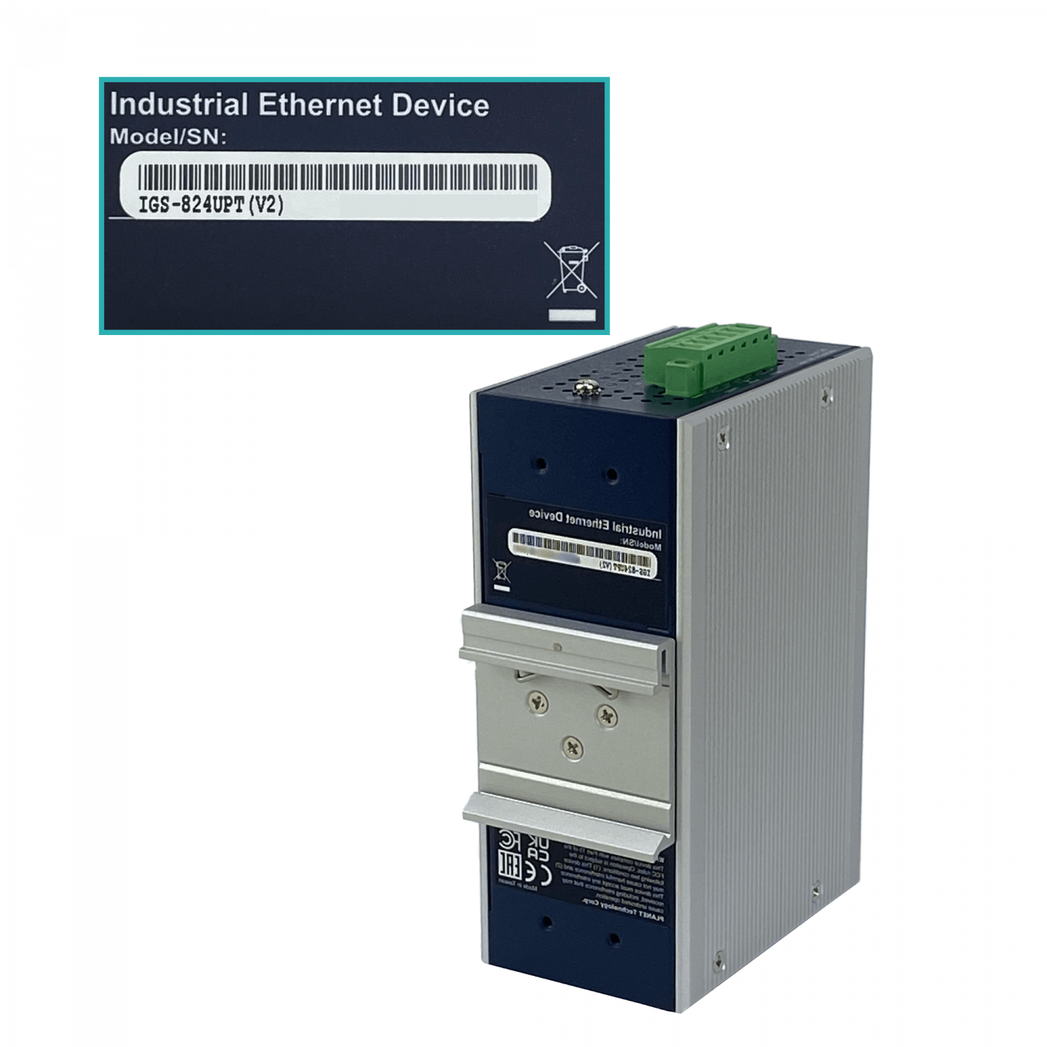 PLANET 4-1000-PoE++ 2-1000 2-SFP 240W-tot RielDIN Switch Indust 8p 6