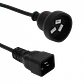 C20-Macho I-Hembra Cable Poder Negro 0,5mt Type-I=Argentina/Australia - Miniatura 1