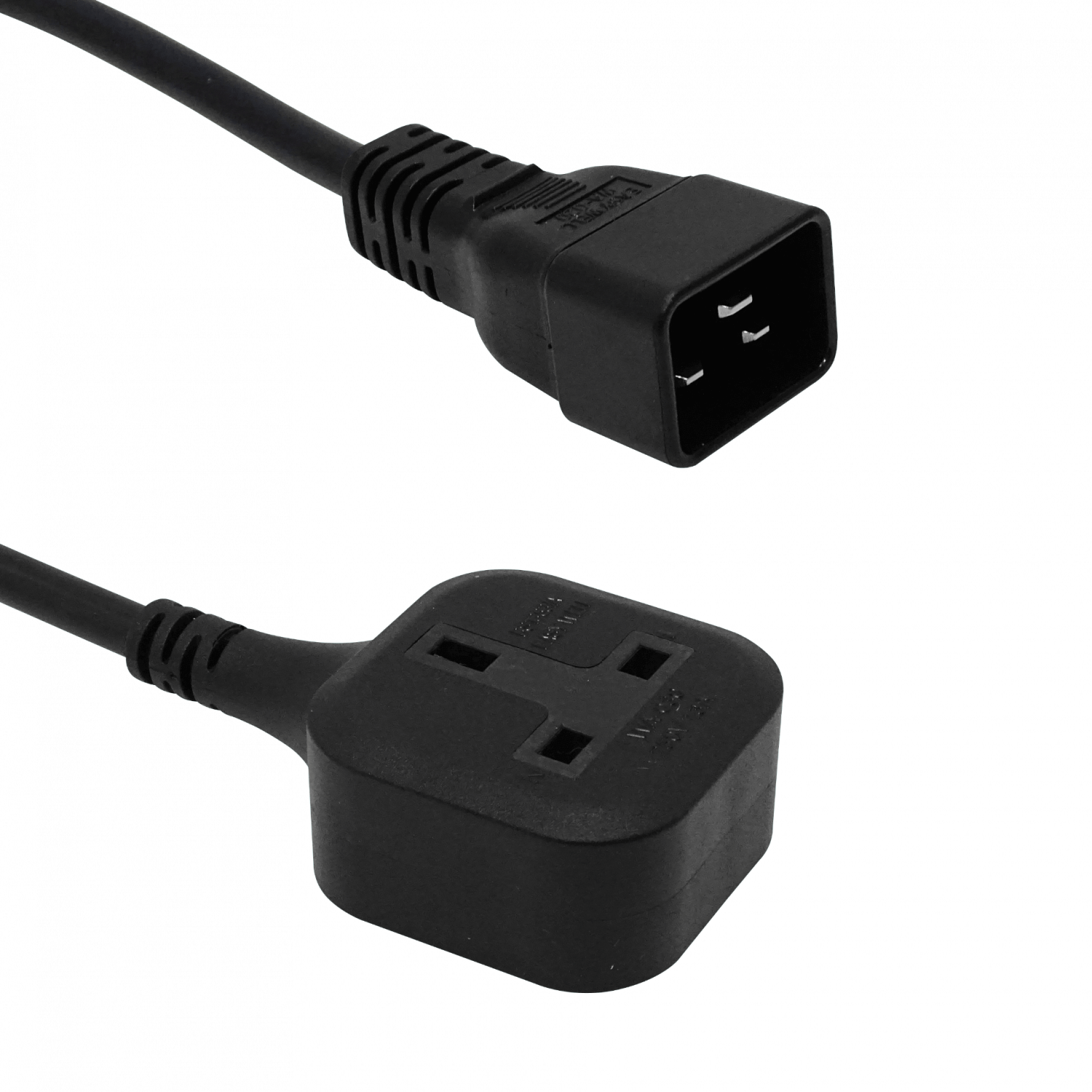C20-Macho UK-Hembra Cable Poder 0,5mt Negro 50cm 1
