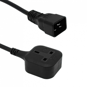 C20-Macho UK-Hembra Cable Poder 0,5mt Negro 50cm