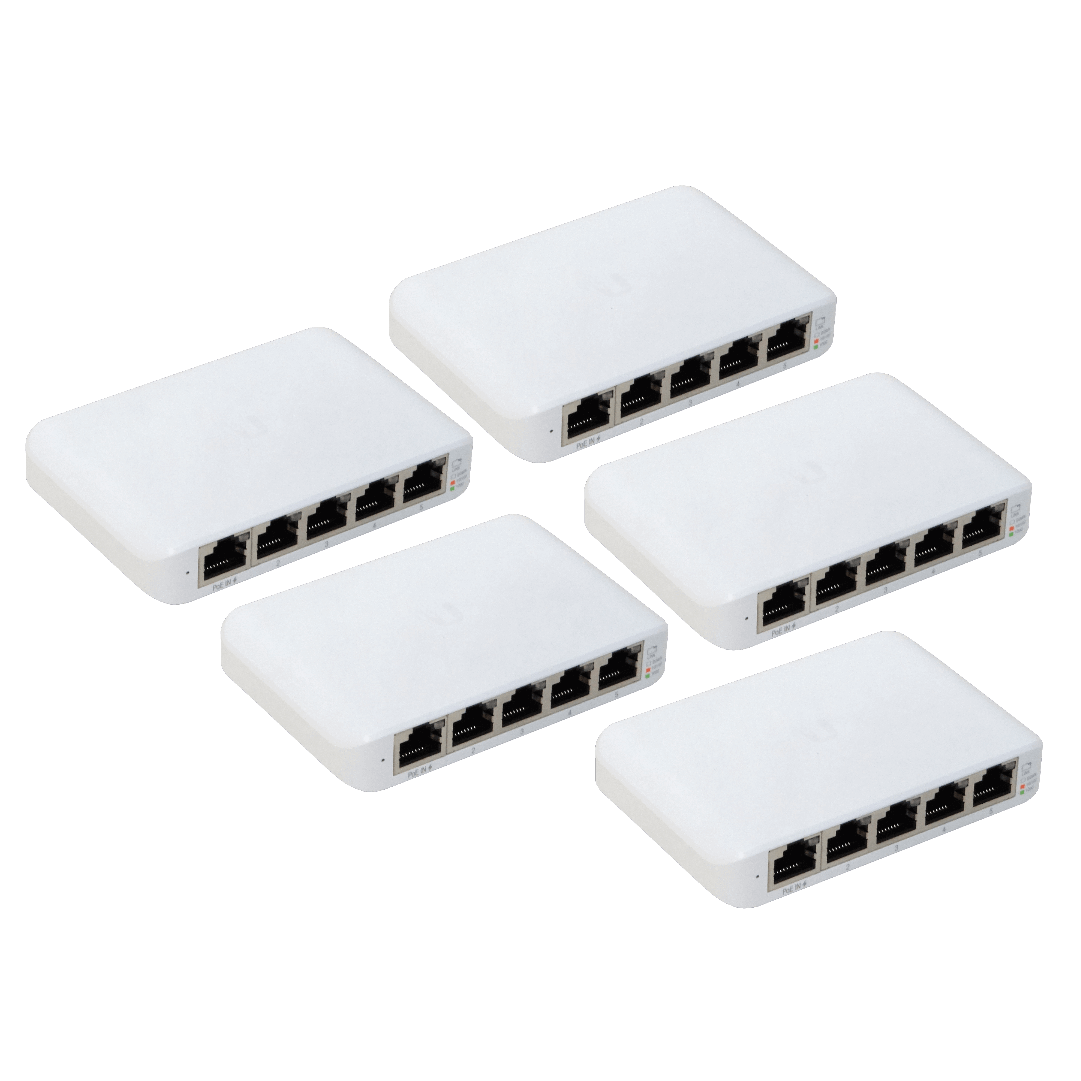 5 unidades de Conmutador Gestionado de 5 Puertos Gigabit Ethernet,Ubiquiti UniFi Switch Flex Mini 6