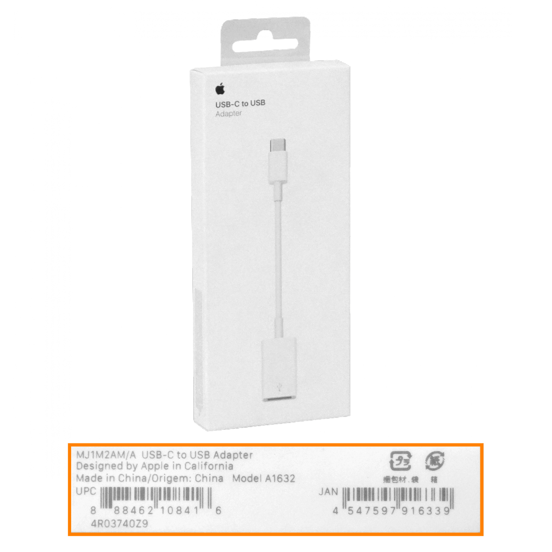 Cable Apple Original USB-C a USB-A hembra 8cm corto modelo A1632 para adaptacion 3