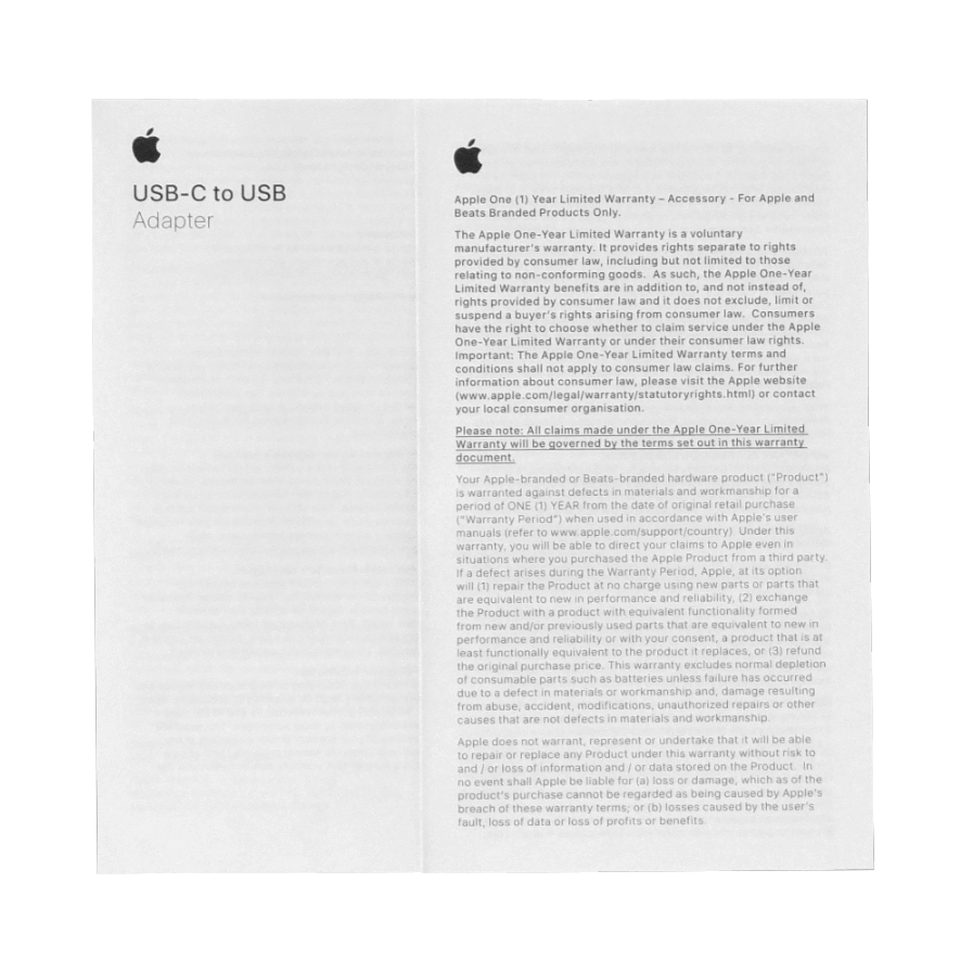 Cable Apple Original USB-C a USB-A hembra 8cm corto modelo A1632 para adaptacion 4