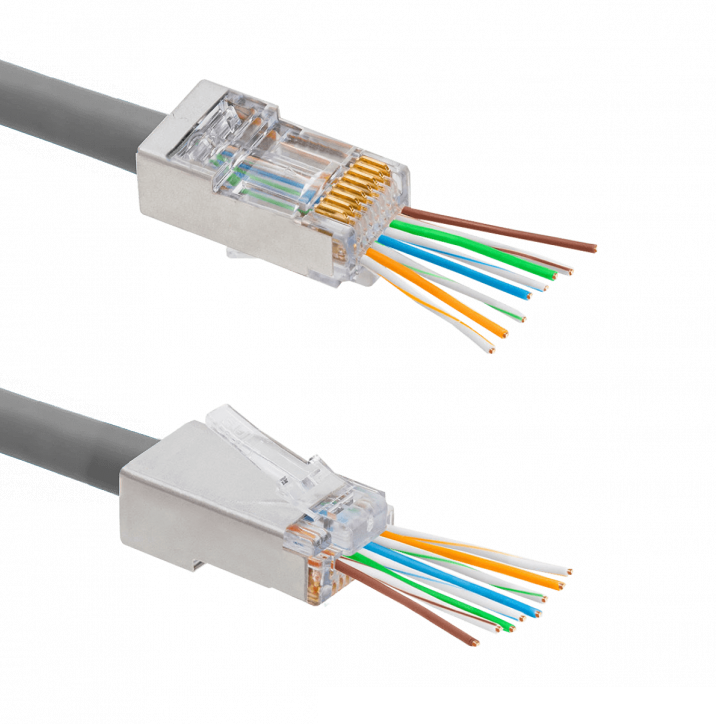 Pack 50 Conectores RJ45 Macho Metálicos Cat6 FTP/STP Unifilar 1