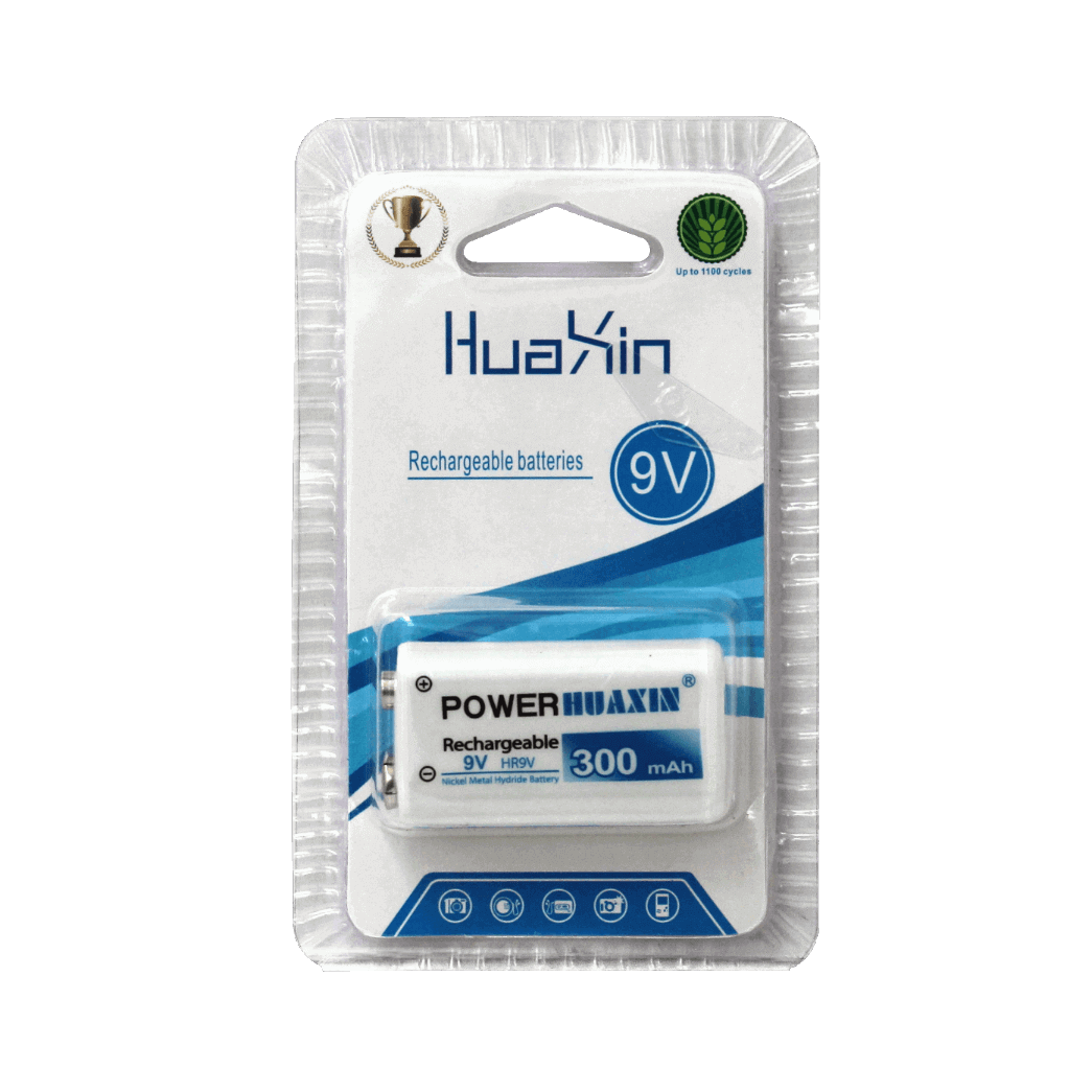 HUAXIN 9V Pila/Bateria Recargable 300mAH Ni-MH HR9V 3
