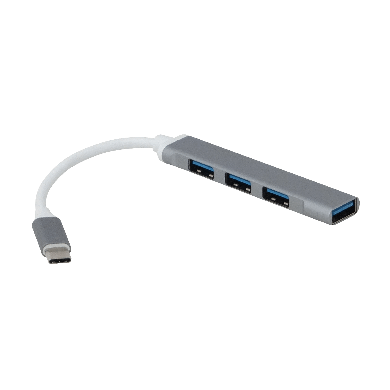 Hub USB 4 puertos USB3.0 conector USB-C aluminio cable 4cm 3