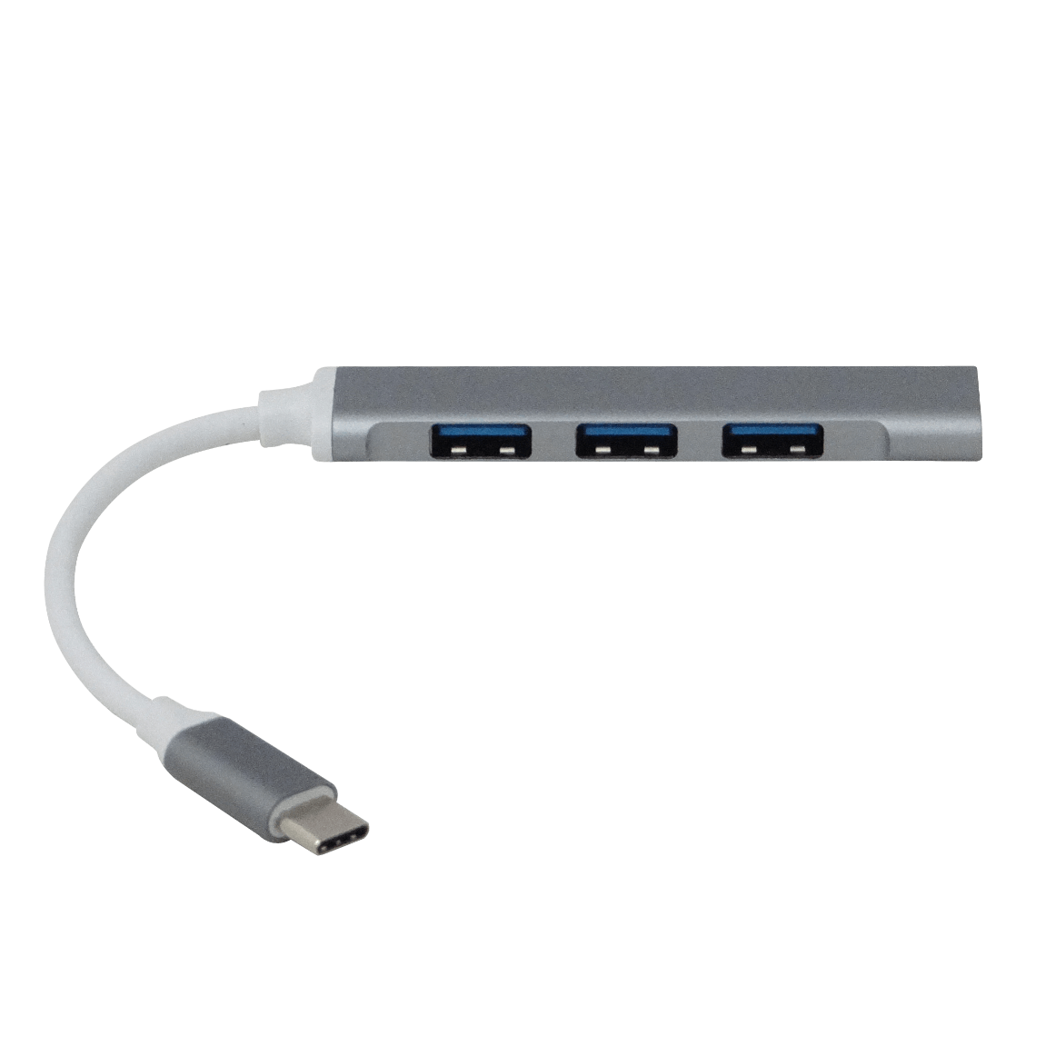 Hub USB 4 puertos USB3.0 conector USB-C aluminio cable 4cm 5