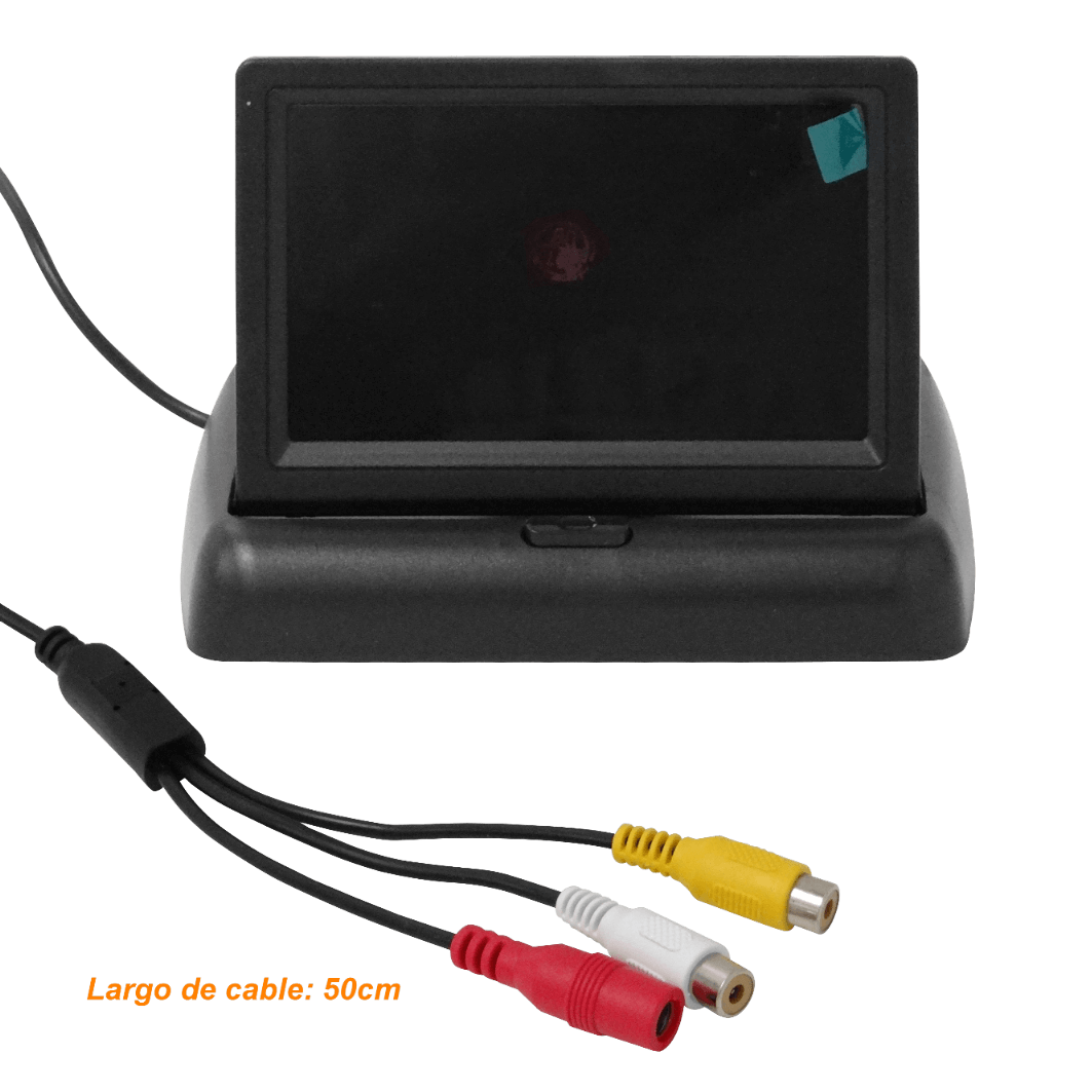 Monitor 4-pulgadas Pantalla Analogo 2-RCA-H Plug-5,5x2,1mm Auto-Muro 5