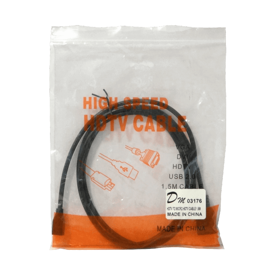 Cable Micro-HDMI Macho a HDMI Macho, 1.5 Metros, Negro 1