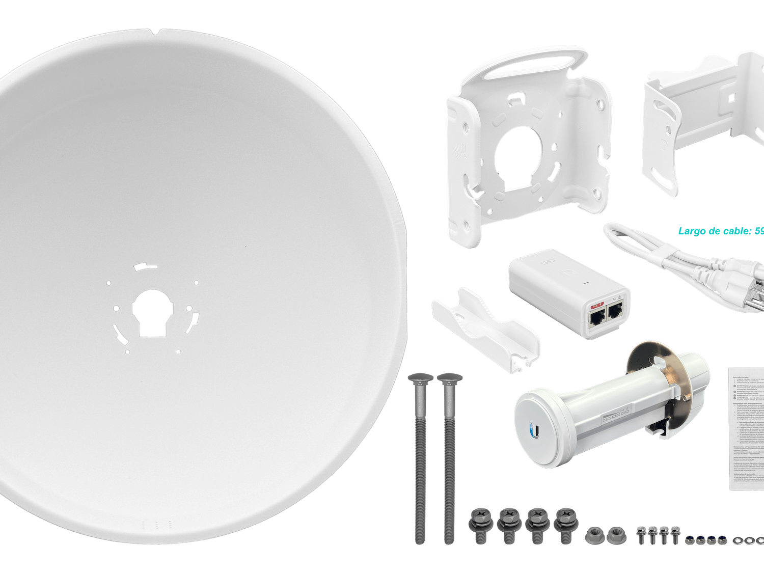 Antena UBIQUITI PowerBeam AC, 25dBi, 420mm, s/Radome, Incluye PoE 24V   1
