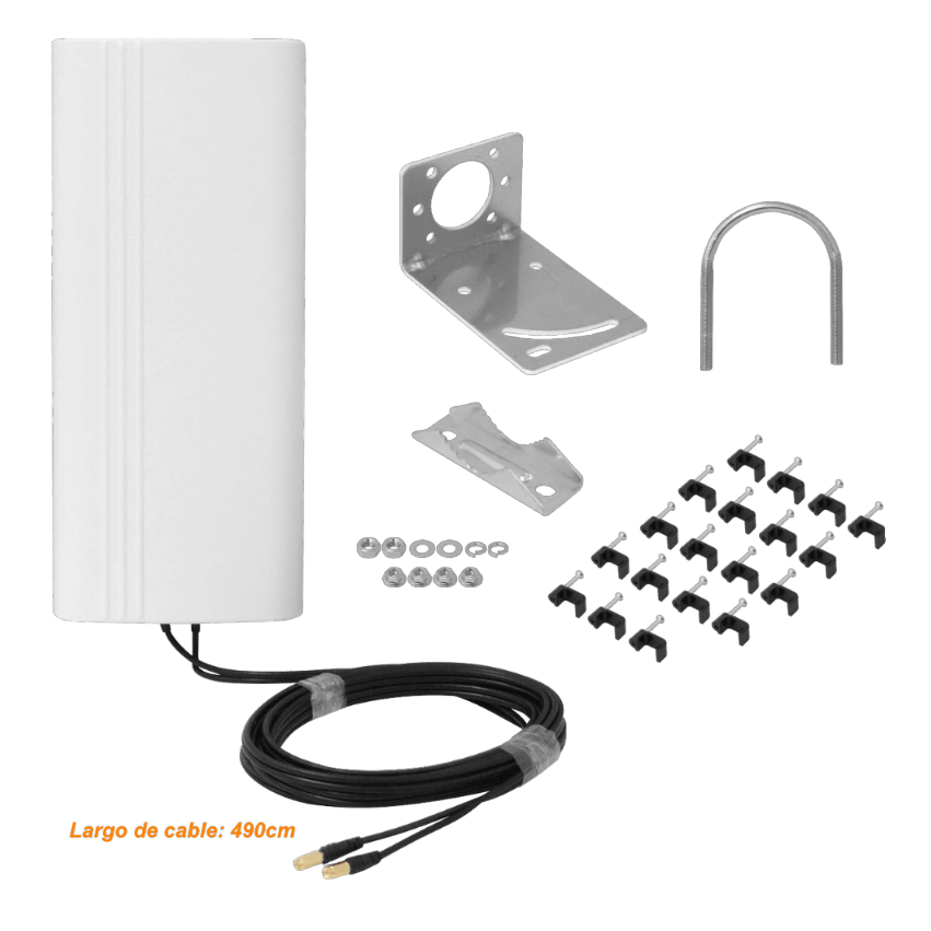 Antena Panel 2x9/12dBi, 2x SMA-M, 5m, 650-960MHz / 1710-2700MHz, 41x18x6cm 2