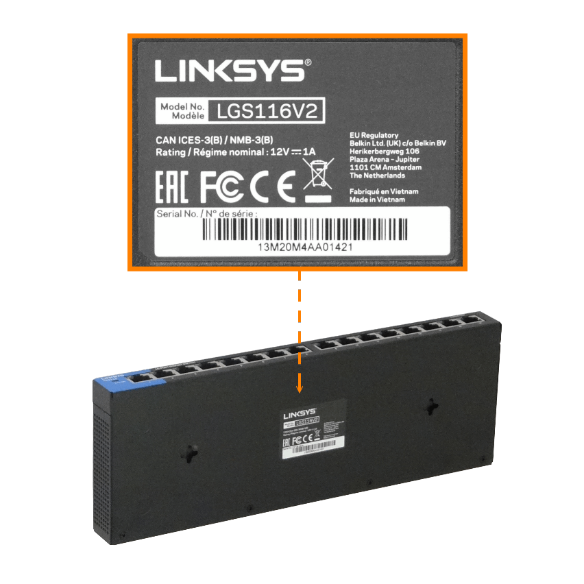 Switch Linksys Business LGS116 unmanaged - 16 x 10/100/1000 - desktop, wall-mountable - AC 100/2 1