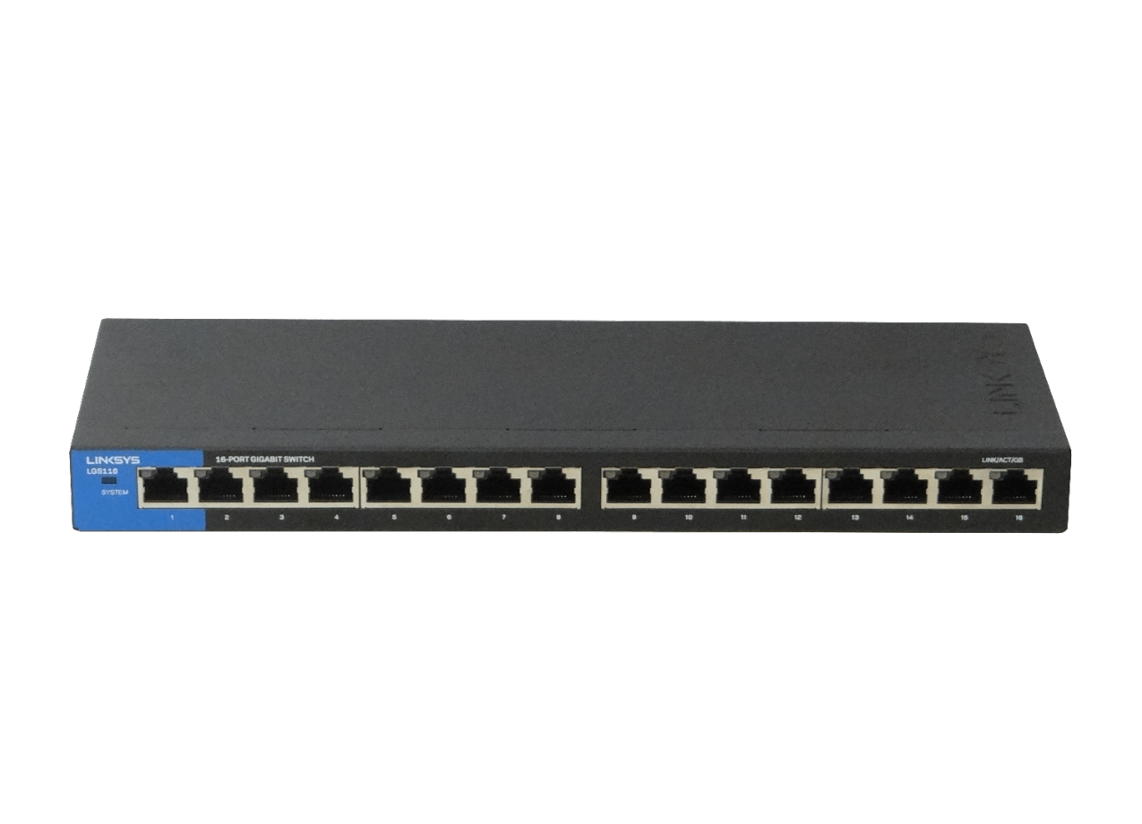 Switch Linksys Business LGS116 unmanaged - 16 x 10/100/1000 - desktop, wall-mountable - AC 100/2 5