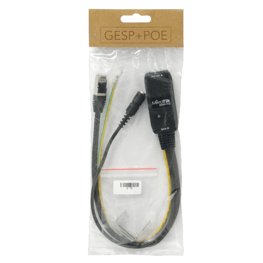 Inyector PoE Pasivo MikroTik GESP+POE-IN con Protección contra Sobretensiones 2