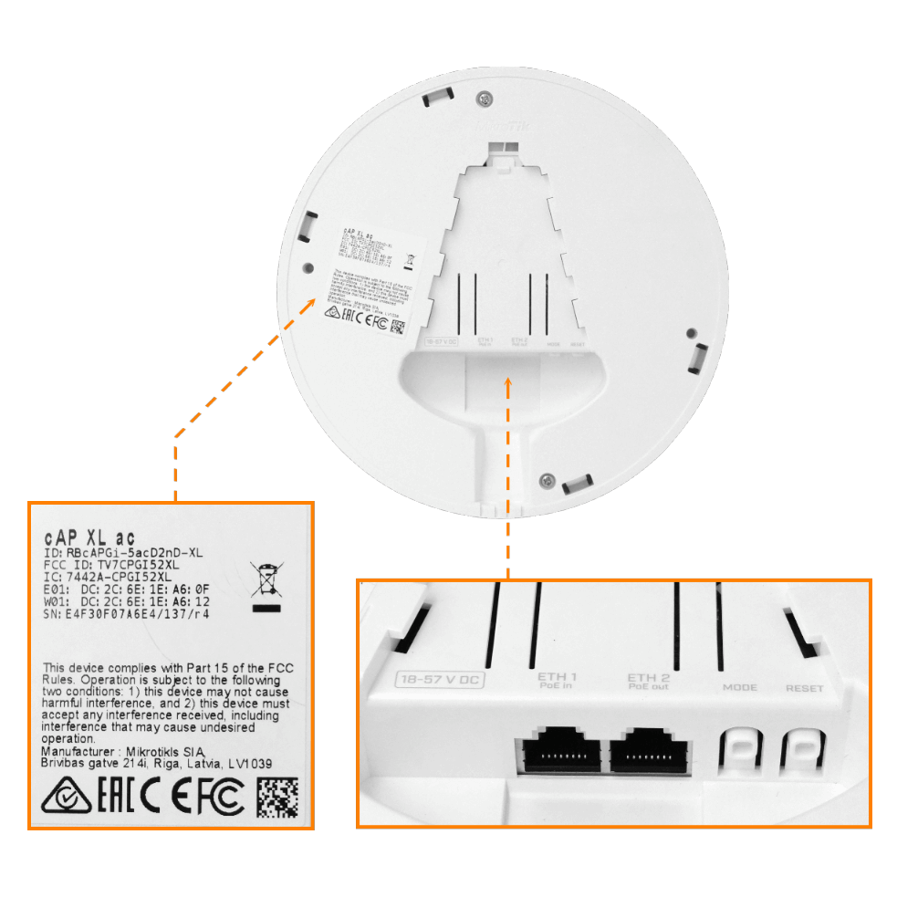 Punto de Acceso MikroTik cAP XL ac - Doble Banda 2.4/5 GHz, Montaje en Techo/Pared 3