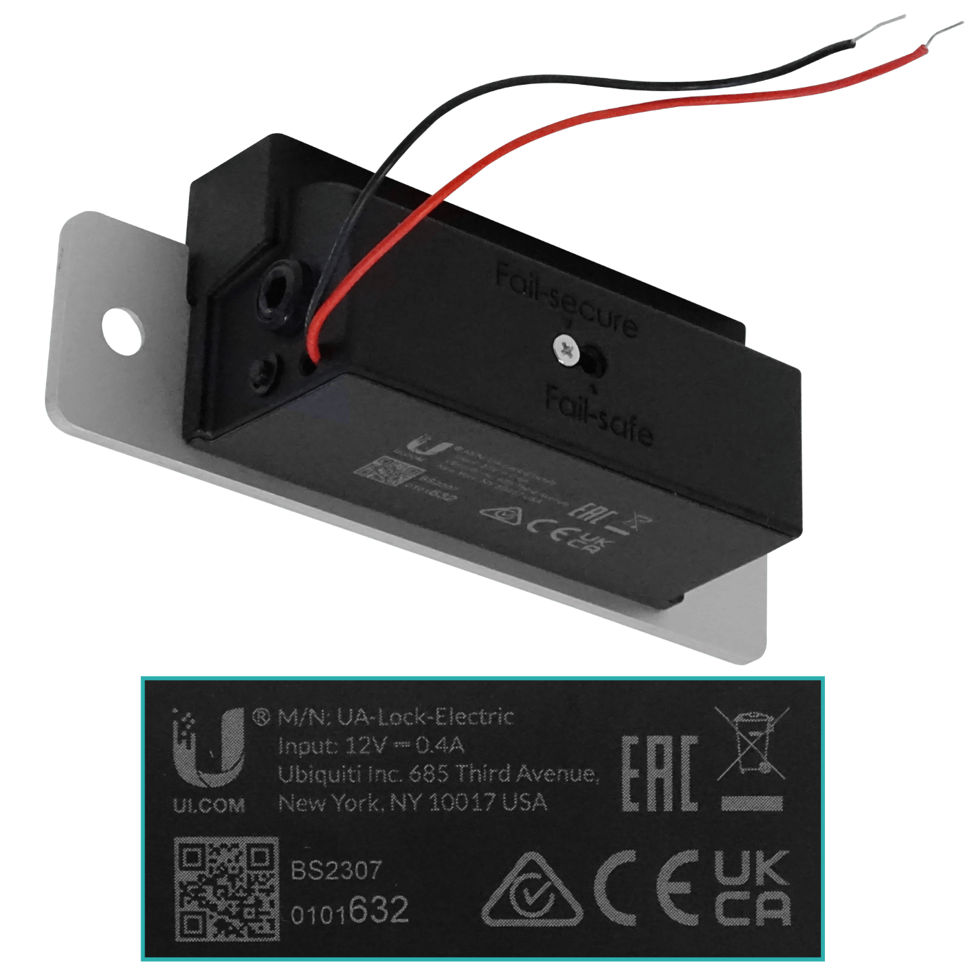 Cerradura Electromagnética de Alta Seguridad, Resistencia 1200 kg, Ubiquiti Access Lock Electric 5