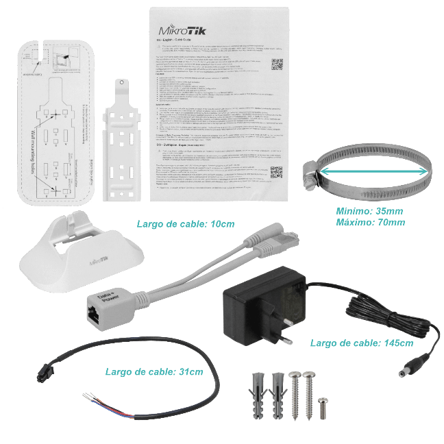 Punto de Acceso Inalámbrico MikroTik wAP LR2 - 2.4 GHz, LoRa 3