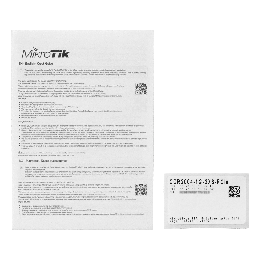 Tarjeta de Red Servidor MikroTik CCR2004-1G-2XS-PCIe - 2 Puertos SFP28 de 25G, RouterOS Integrado 1